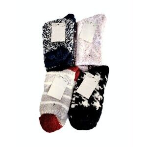 NWT 4pair West Loop Fuzzy Socks sz 4-10 Womens Multi Color Cozy Comfort